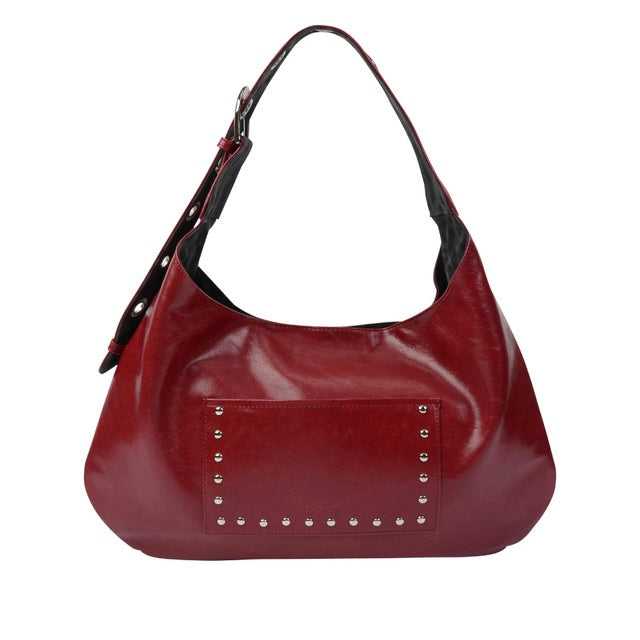 Leterie Leather Buckle Reversible Shoulder Bag 最新韓國選物🇰🇷窩釘皮革豹紋兩用洞洞扣半月袋［Made In Korea🇰🇷可雙面兩用 肩帶可調節上膊斜揹OK!］