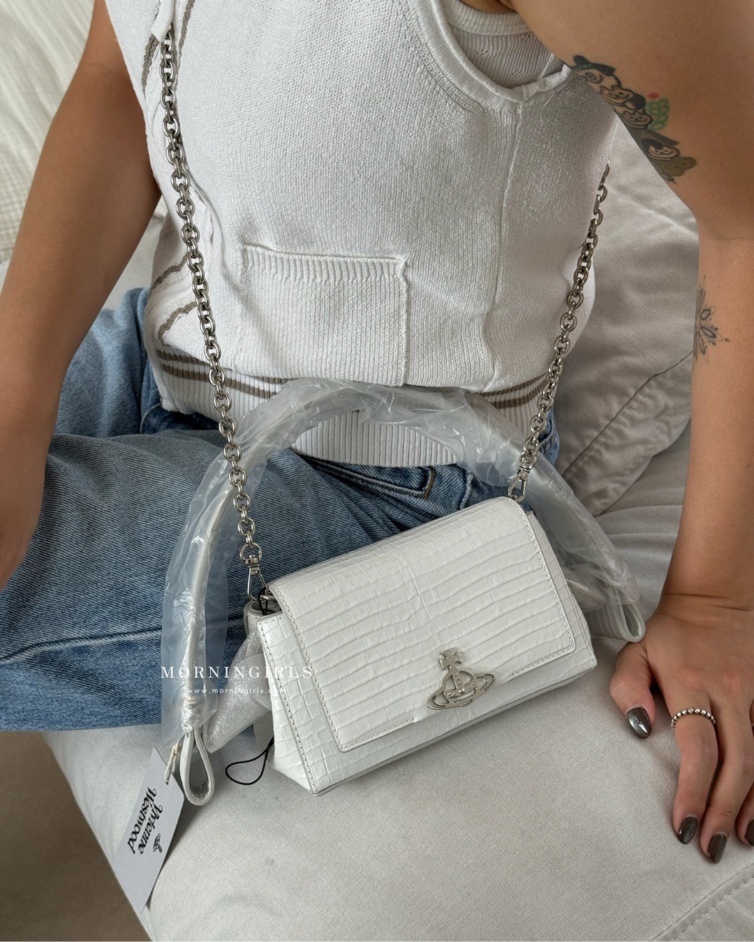 Vivienne Westwood Hazel Handbag FW25最新啞面鱷魚皮 100%真皮 [黑色SMALL年末大折扣中!]