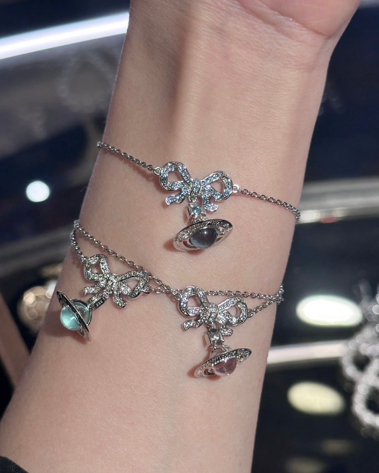 Vivienne Westwood Octavie Pendant Bracelet 蝴蝶結星球手鏈 [100%純銀 可基本濕水]