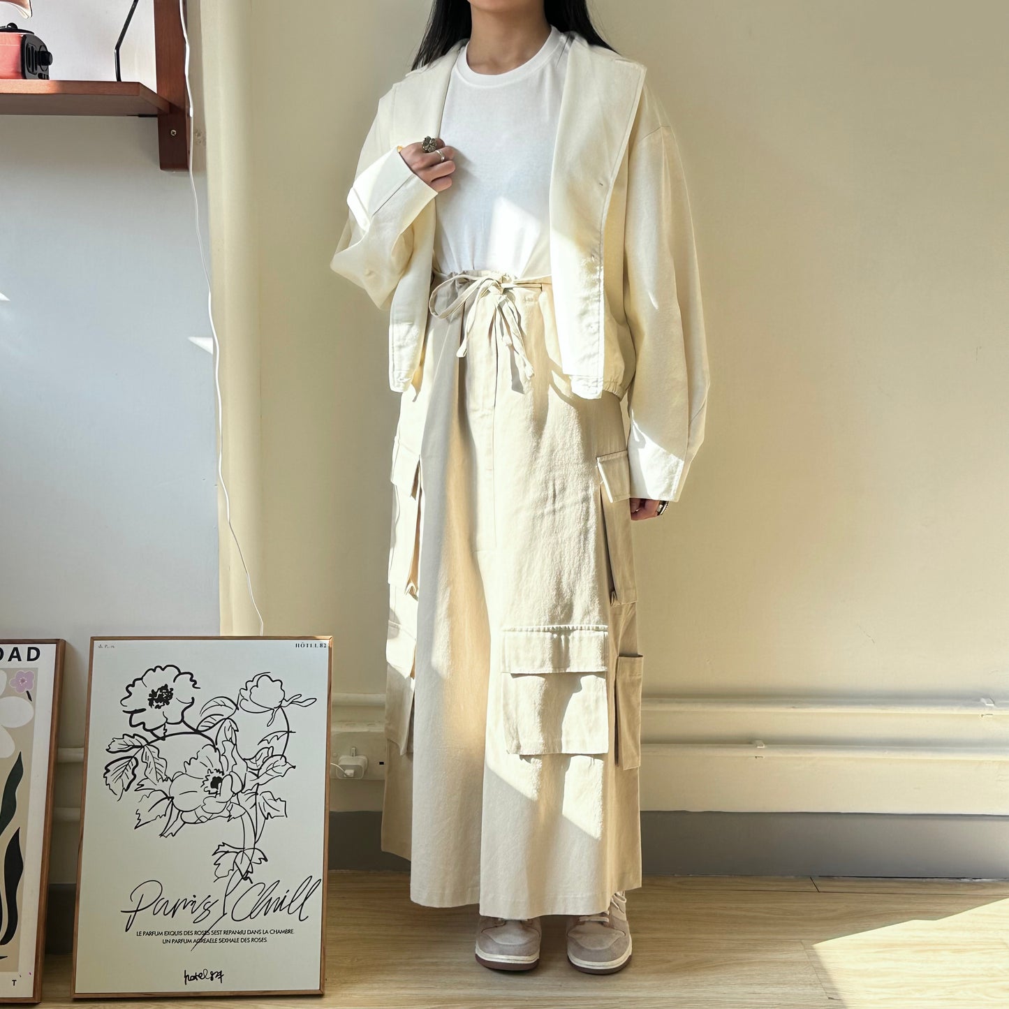 棉麻束腰短外套 [門市搬遷清貨限時優惠$249!]