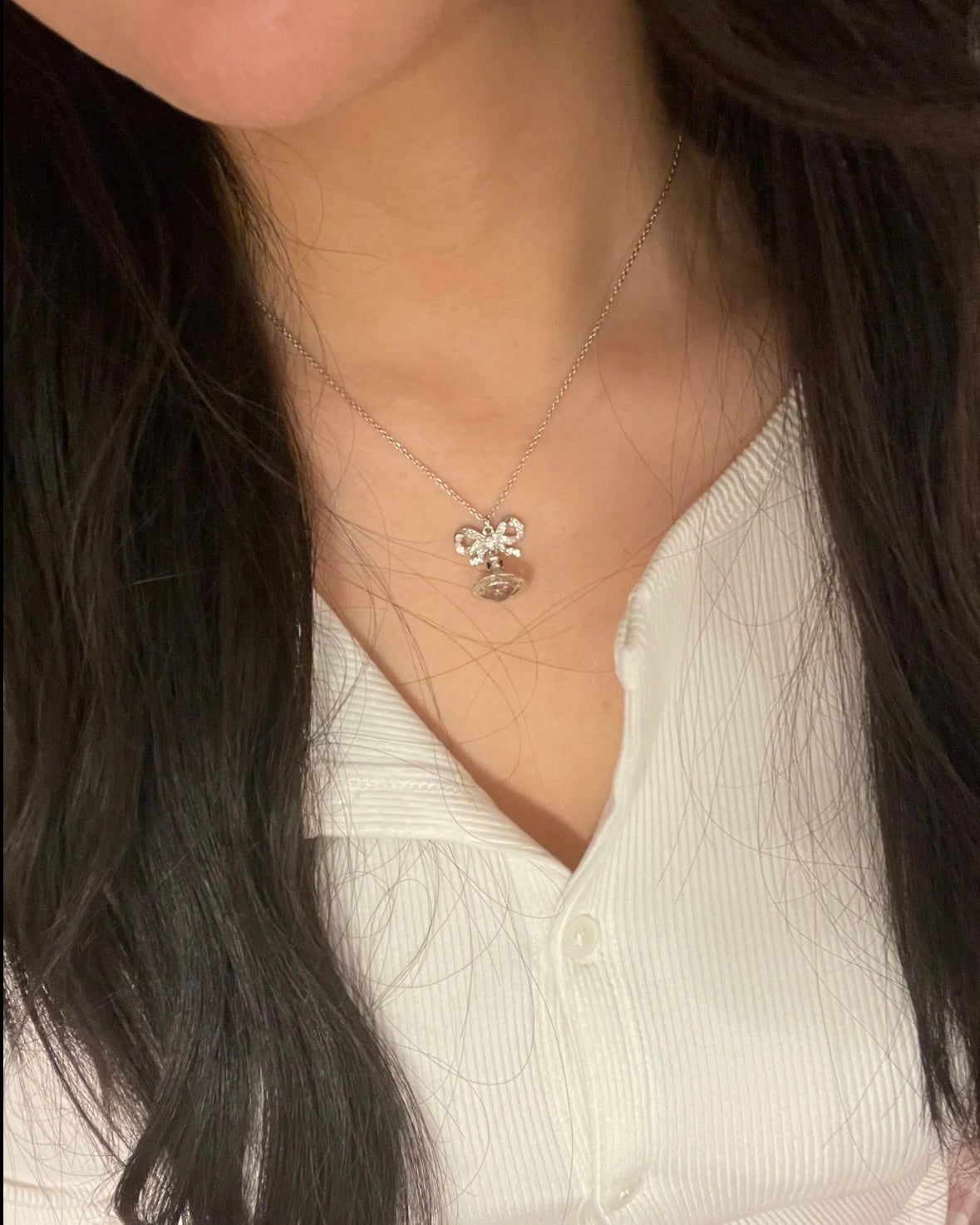 Vivienne Westwood Octavie Pendant Necklace 蝴蝶結星球 [100%純銀 IVE直井怜同款 現貨發售中!]