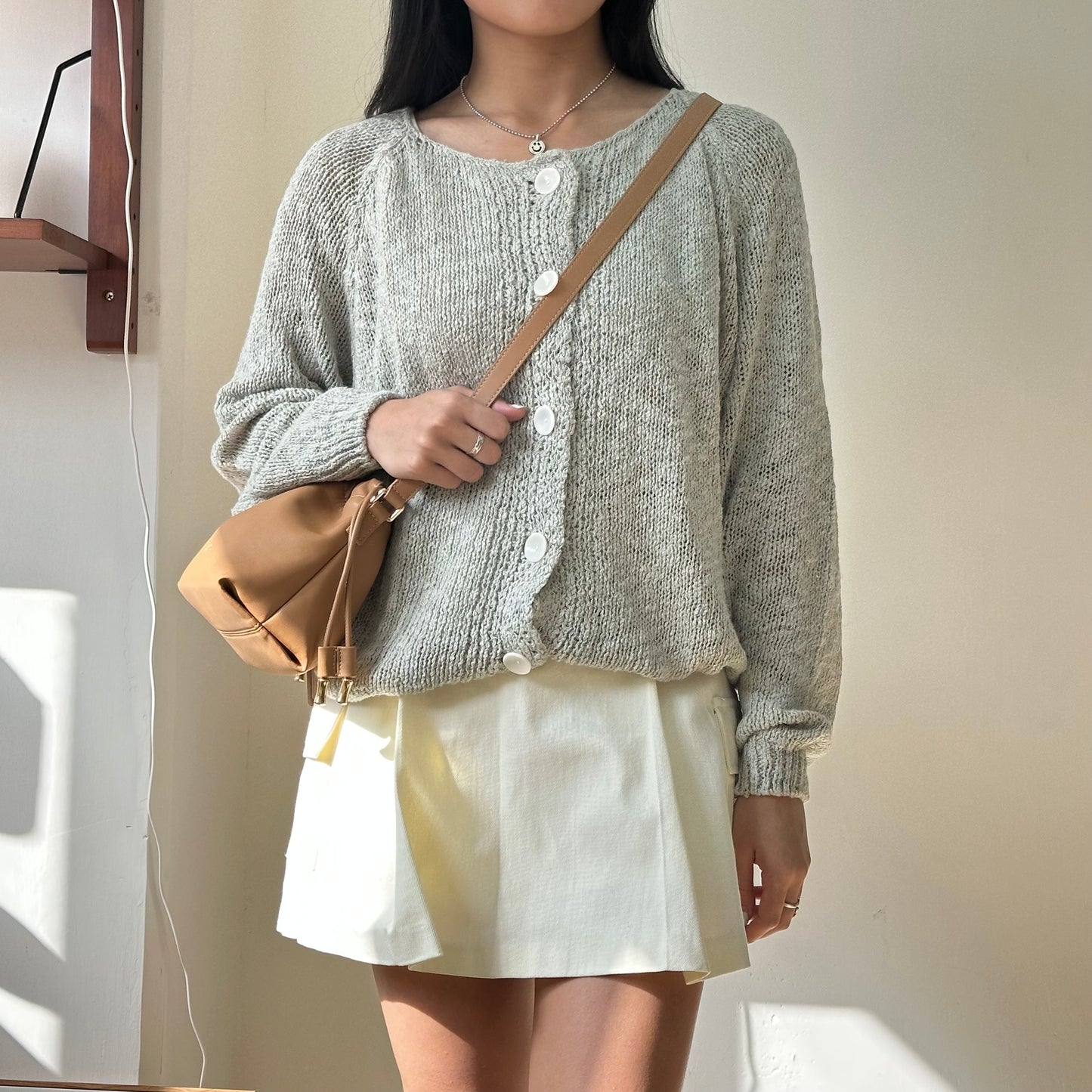 Lazy Big Button Knitted Top