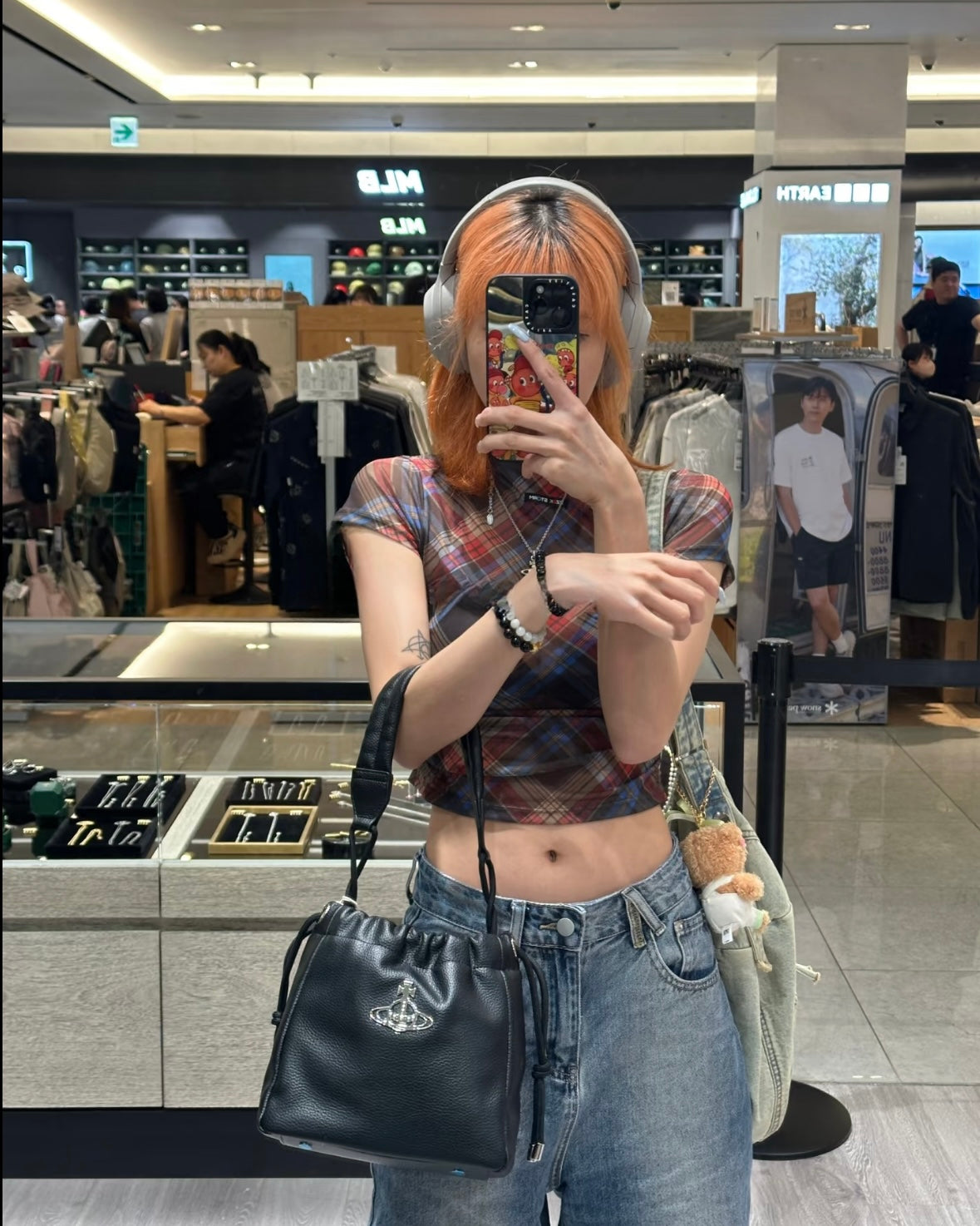 Vivienne Westwood Hilary Bucket Bag 超軟身黑銀荔枝皮 [雙11折上折! 大容量方形小水桶 可上膊!]