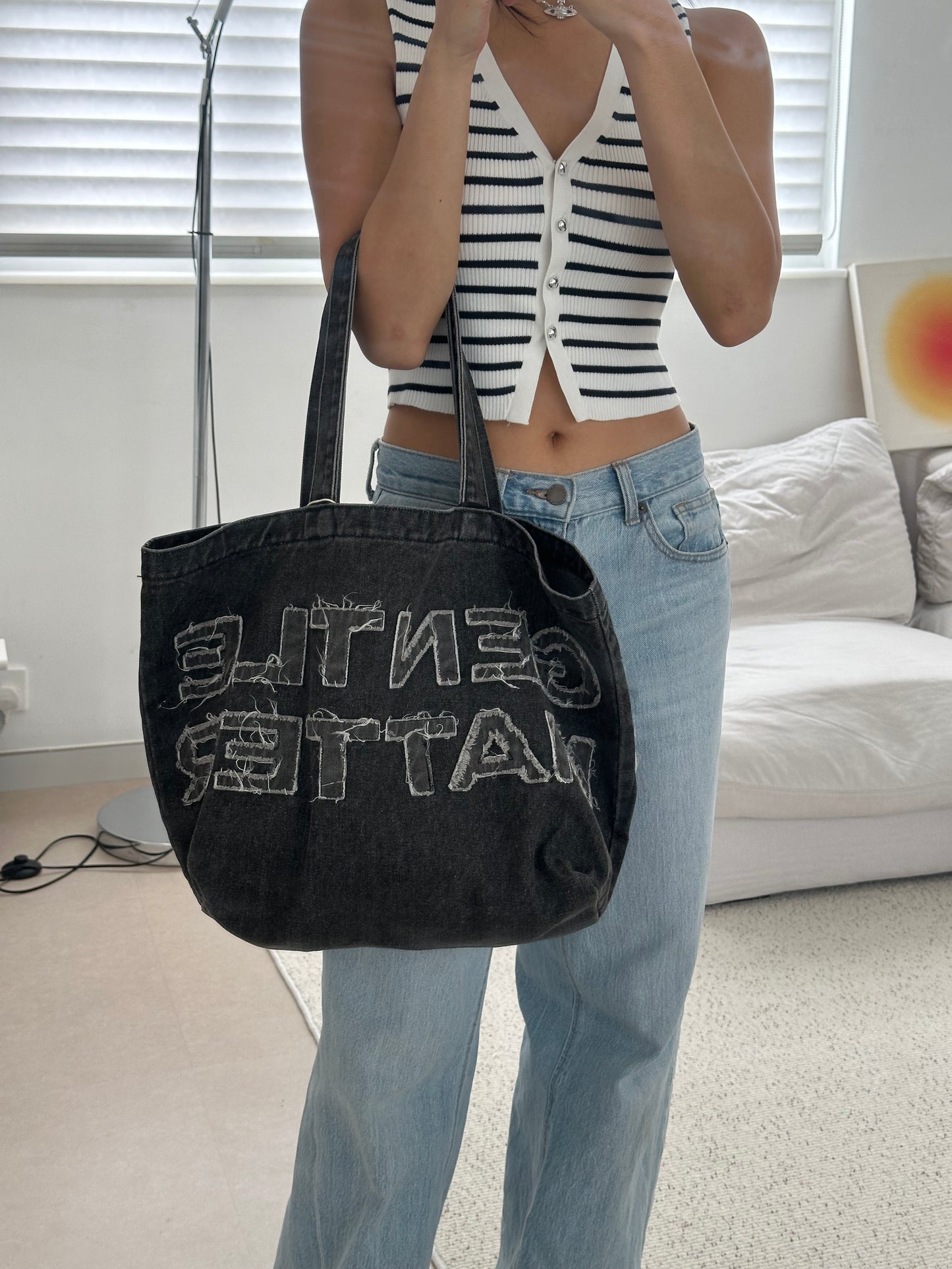 Gentlewoman Denim Tote Bag 灰黑色［超熱賣爛牛仔 皇牌單品!］