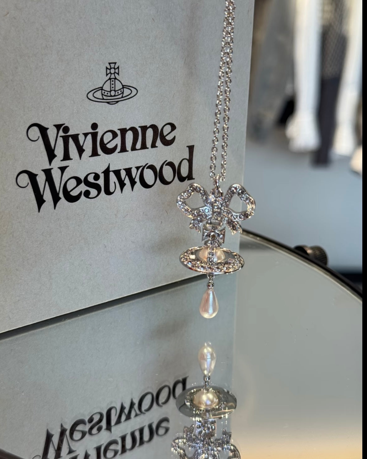 Vivienne Westwood Aleksa Octavie Necklace 巴洛克水滴珍珠蝴蝶結 [最新上架 仙氣滿分]