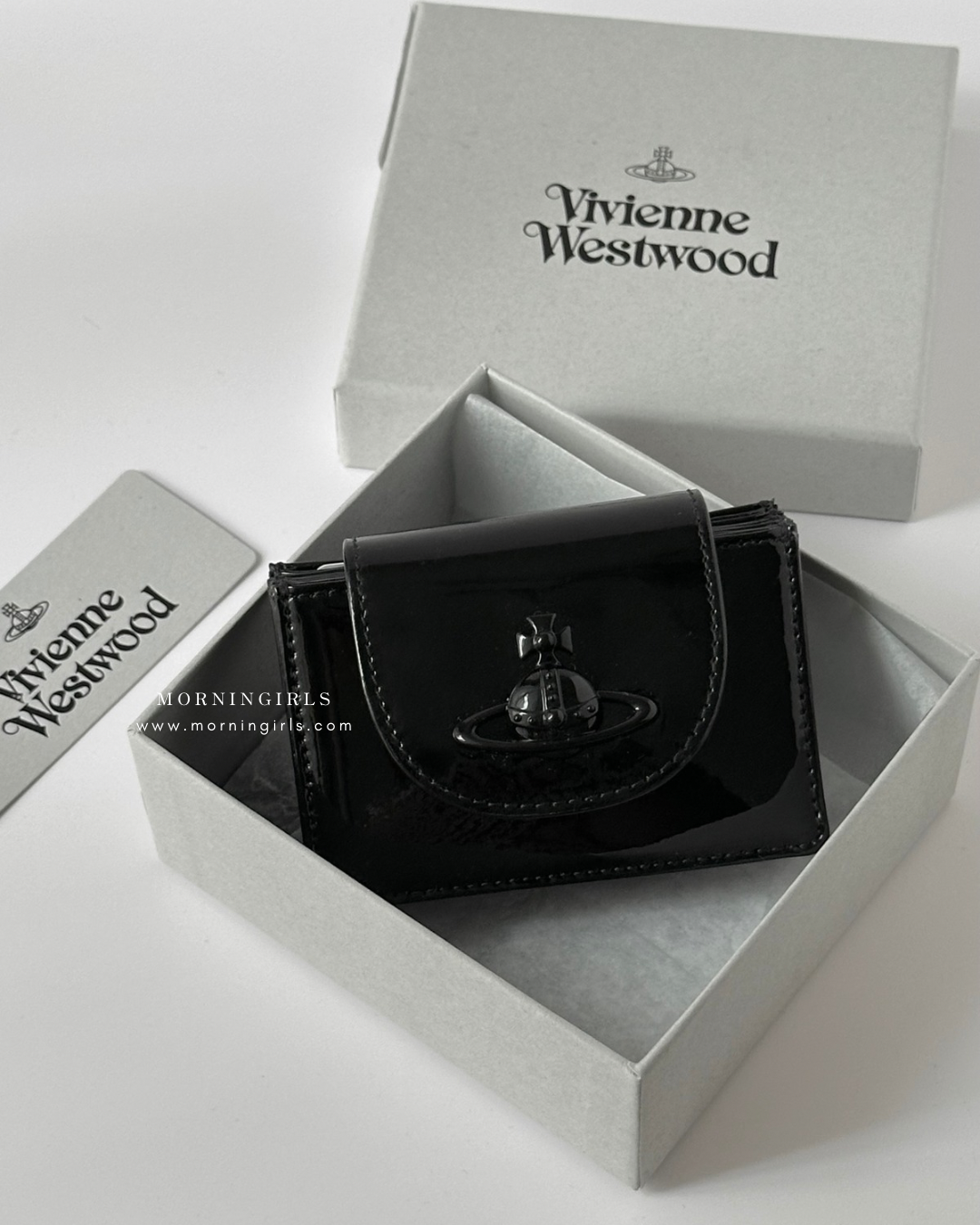 Vivienne Westwood Flap Cardholder 漆皮黑 [大容量5卡位]