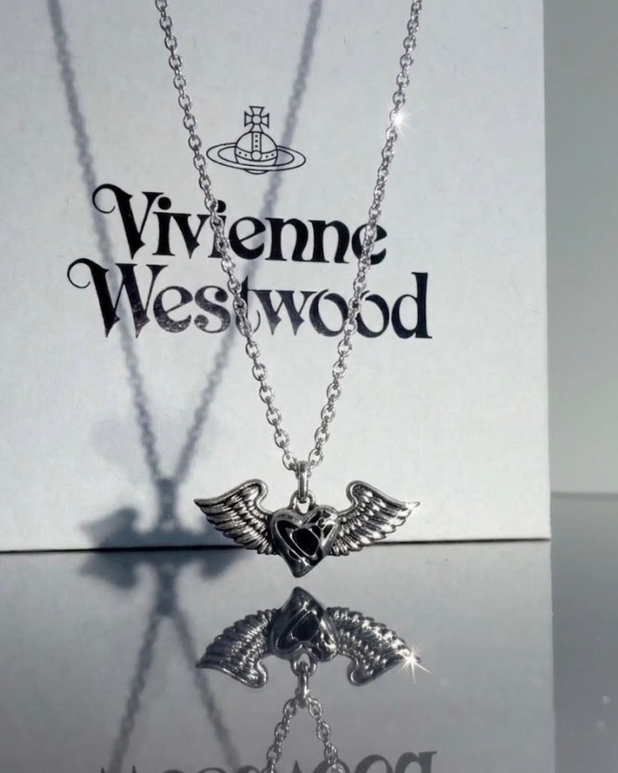 Vivienne Westwood Herbert Pendant Necklace 復古造舊天使翼 925純銀 [最新上架 頸鏈耳環同步發售!]