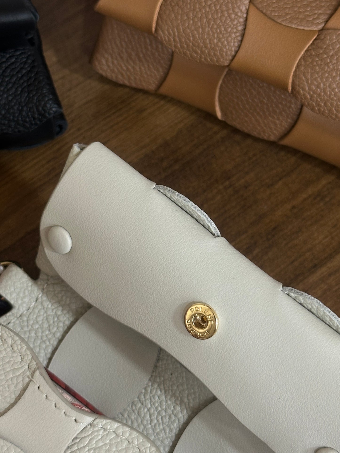 POLENE Neiti Cardholder 柔軟牛皮編織格 [最新卡套上架! 高級感滿分 配有匙扣可掛袋!]