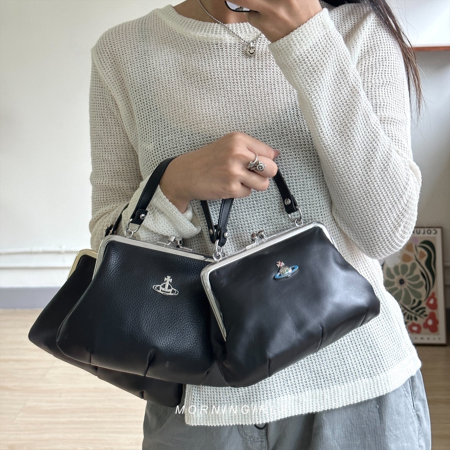Vivienne Westwood Granny Frame Purse 經典餃子袋 藍土星小羊皮 [限定補貨回歸!小羊皮手感超軟熟］