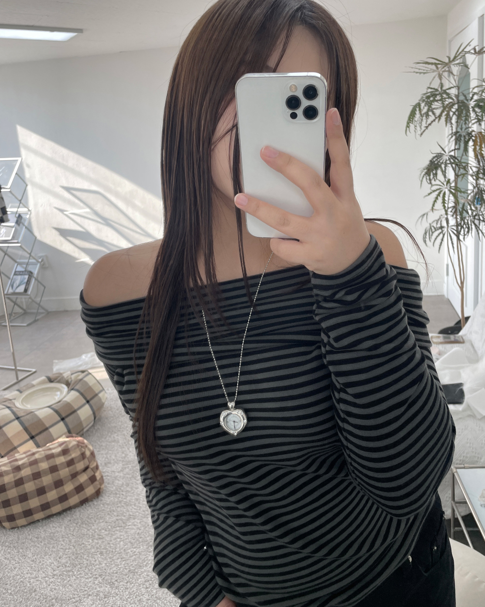 韓國選物🇰🇷 Grumpy Stuff Twinkle Heart Clock Long Necklace