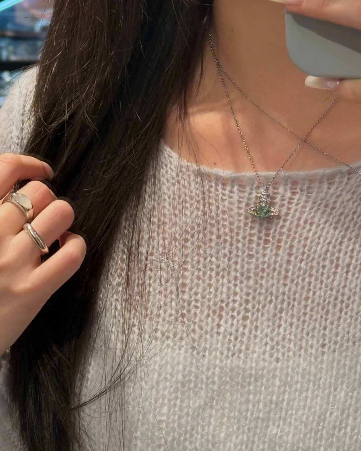 Vivienne Westwood Ariella Necklace 閃鑽愛心 最新春夏限定薄荷綠 滿滿的清新感［最新上架頸鏈耳環手鏈全套現貨供應中］
