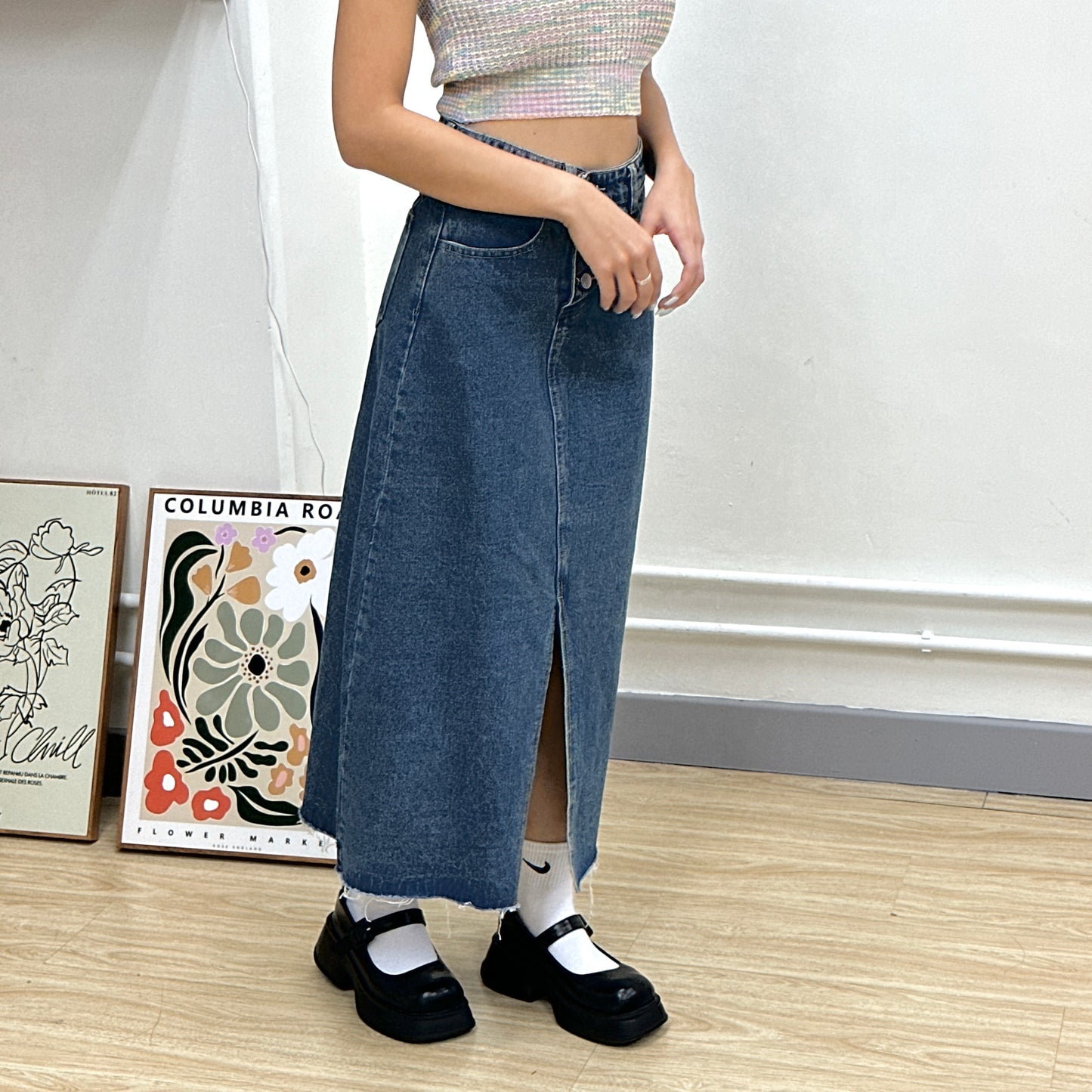 A-cut Denim Soso Split Straight Skirt [門市搬遷清貨限時優惠$169!]