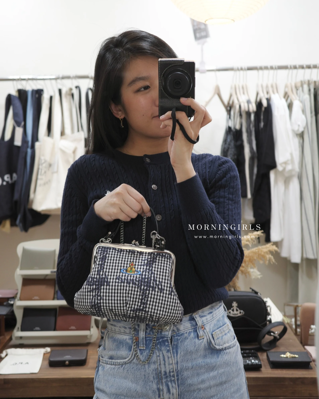 Vivienne Westwood Granny Frame Purse 經典餃子袋 SS25春季最新藍白格