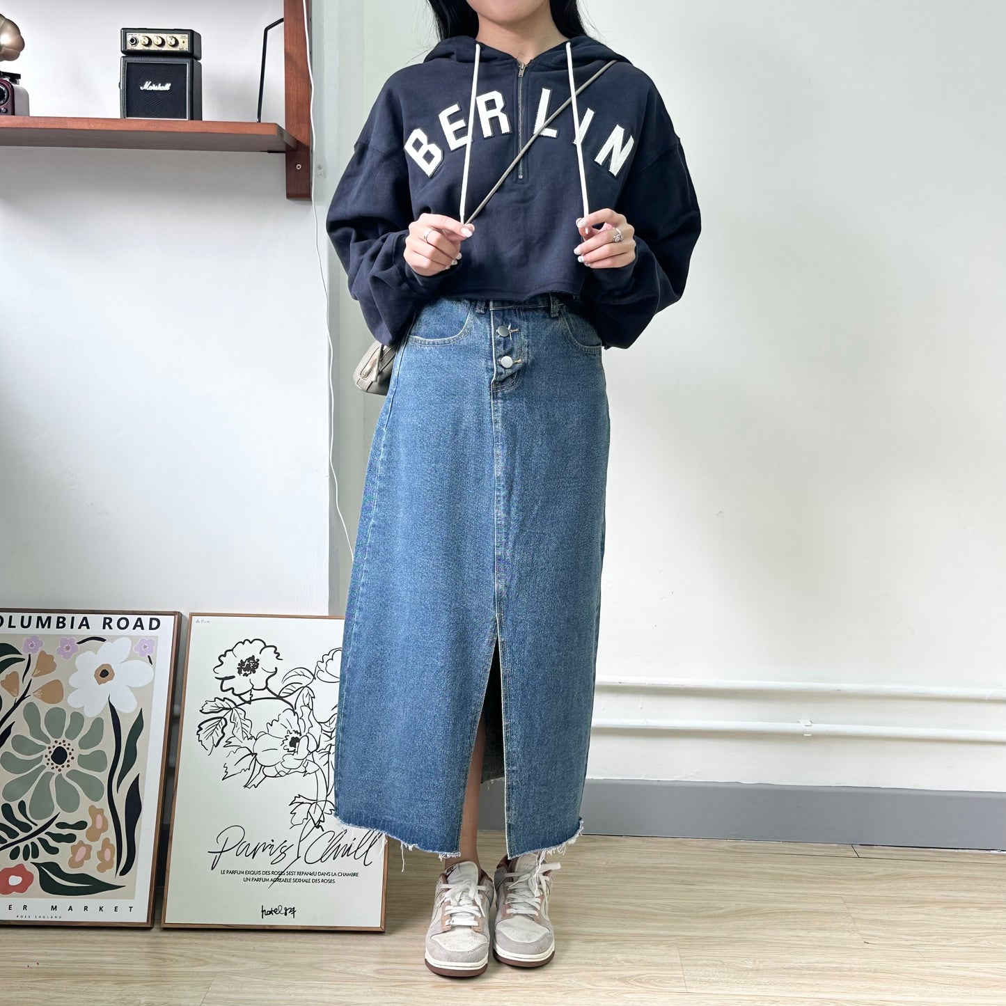 Half-zip Embroidered Cropped Hoodies 2色入 [門市搬遷清貨限時優惠$149!]
