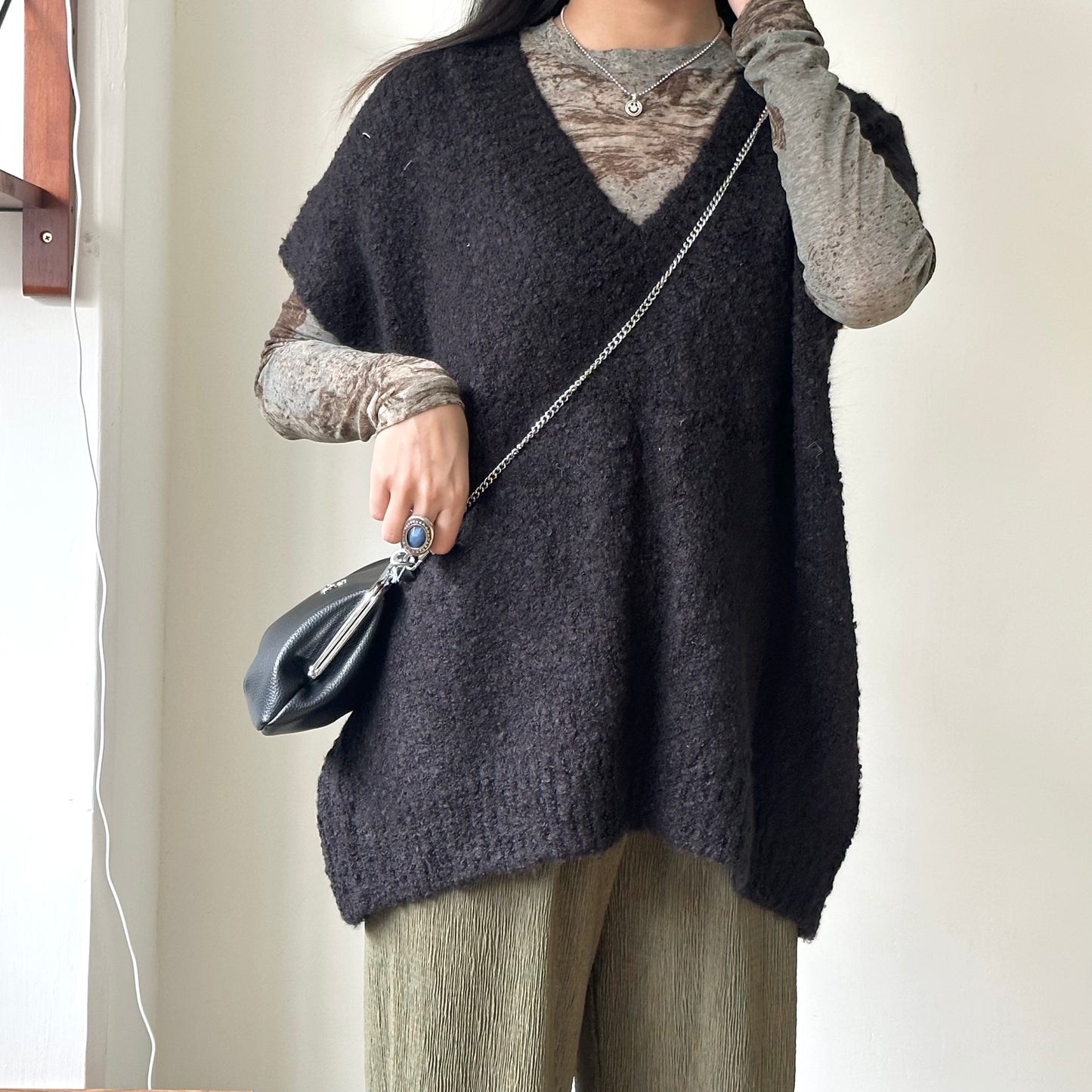 軟綿綿粒粒OVERSIZE VEST [BELOW 160可當OPS!!]