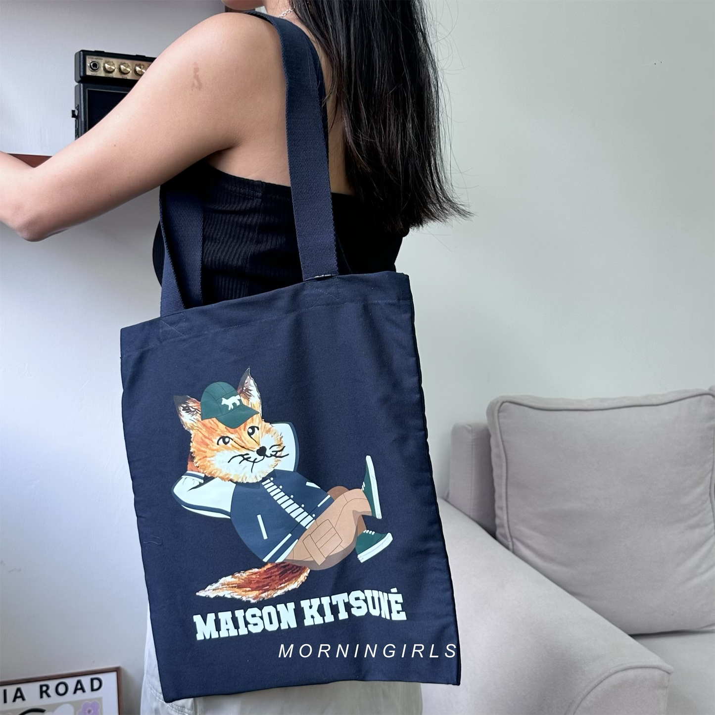 Maison Kitsuné Fox Printed Tote Bag