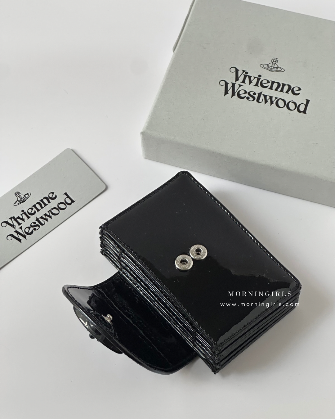 Vivienne Westwood Flap Cardholder 漆皮黑 [大容量5卡位]