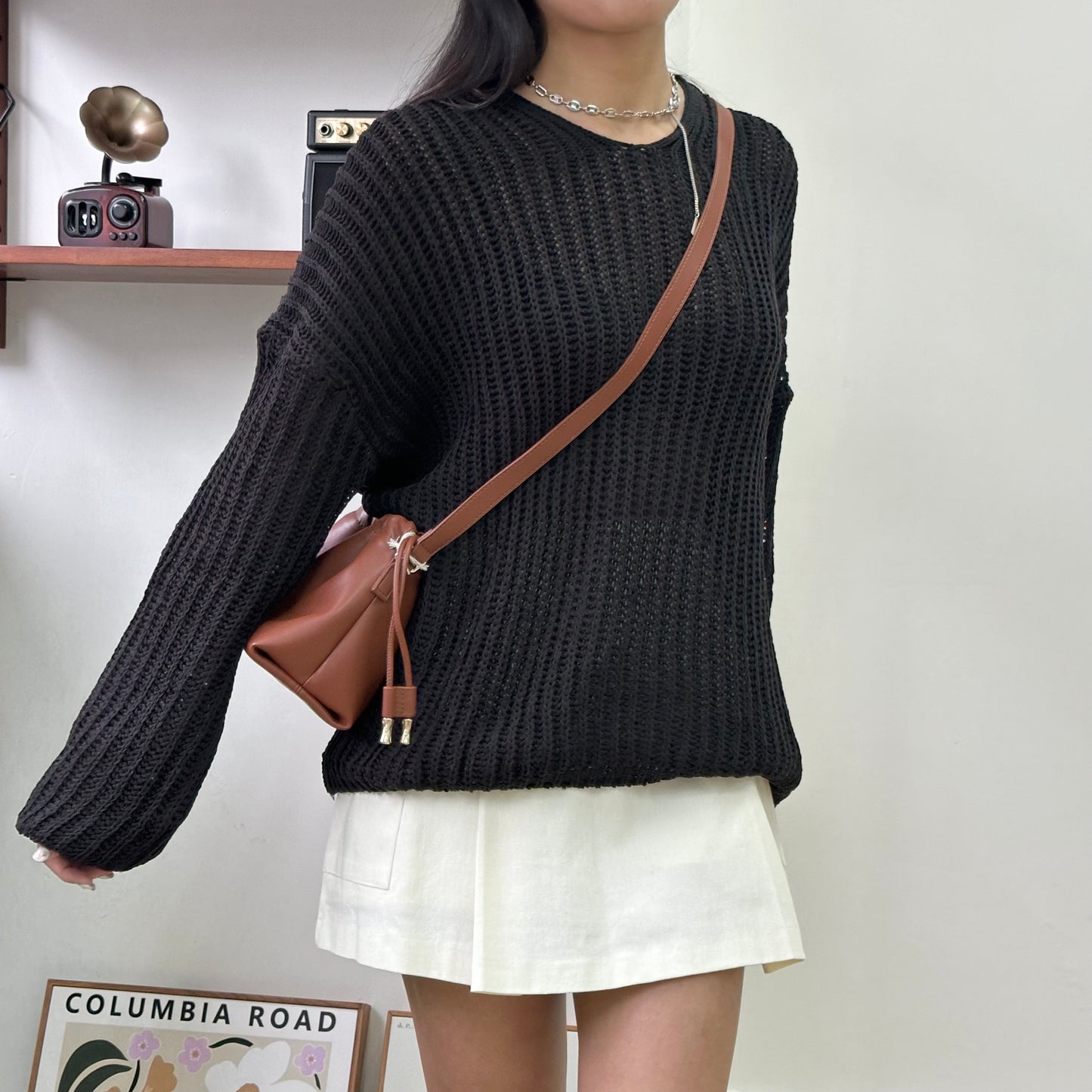 超寬鬆連帽粗針織上衣［小個子可當OPS!］[門市搬遷清貨限時優惠$199!]