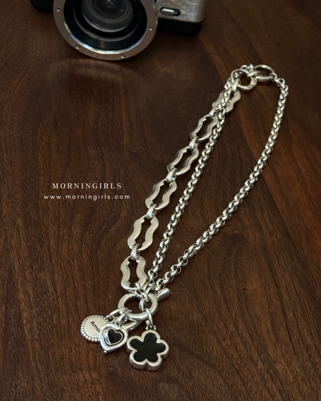 Otro Accesorio 西班牙手工飾物 - Flower Heart Necklace [NEW ITEM!]