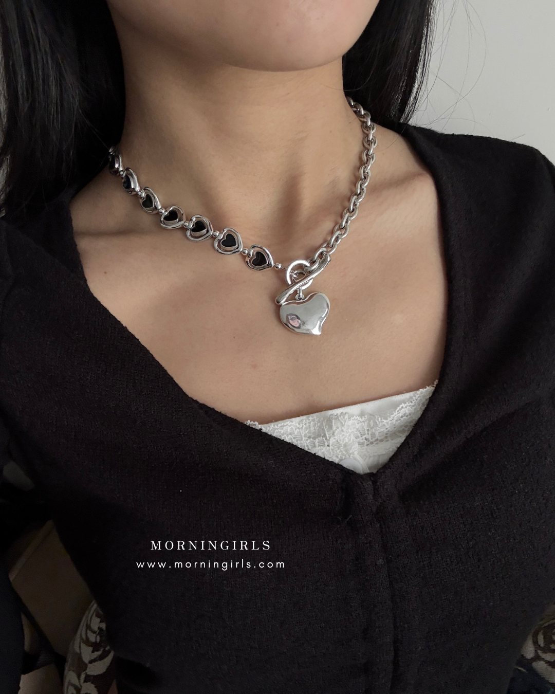Otro Accesorio 西班牙手工飾物 - Black Heart Necklace [NEW ITEM!]