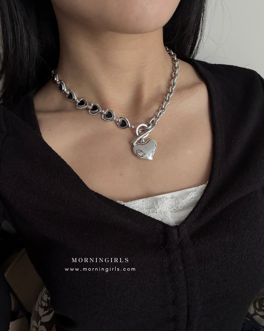 Otro Accesorio 西班牙手工飾物 - Black Heart Necklace [NEW ITEM!]