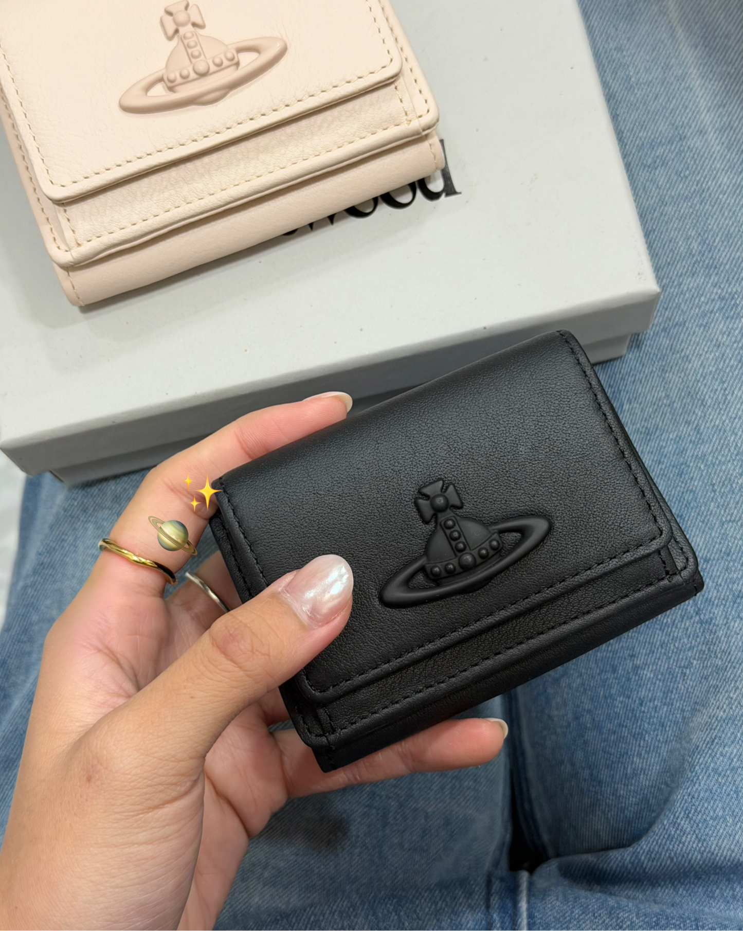 Vivienne Westwood Envelope Mini Wallet 掌心小銀包 日本限定版 [純美櫻花粉啞黑壓紋土星]