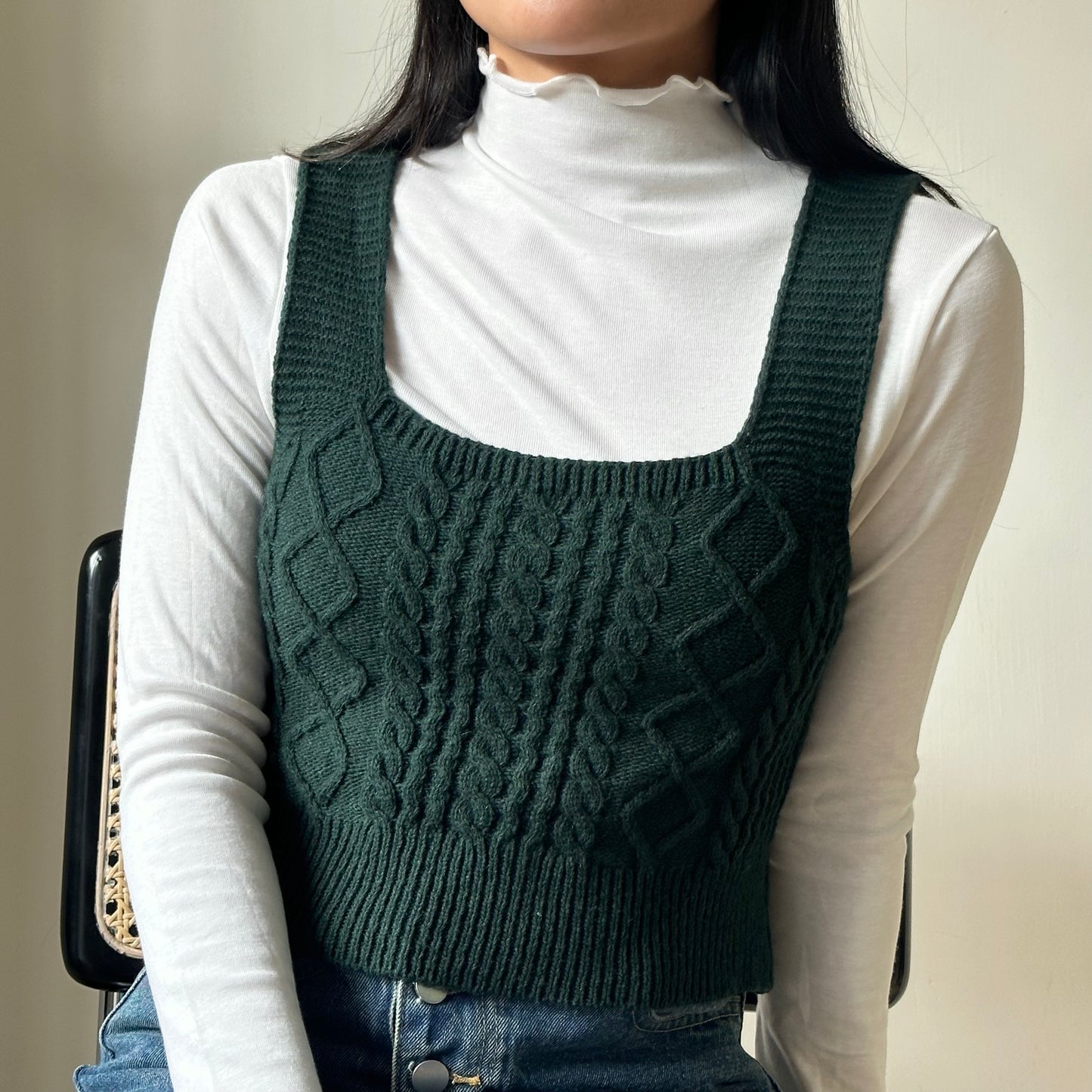 針織菱格外搭背心 [門市搬遷清貨限時優惠$69!]