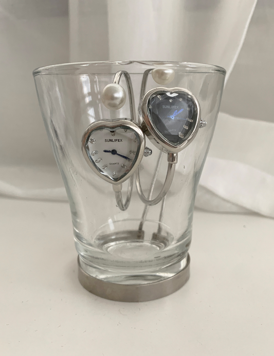 韓國選物🇰🇷 Grumpy Stuff Pearl Heart Bangle Watch