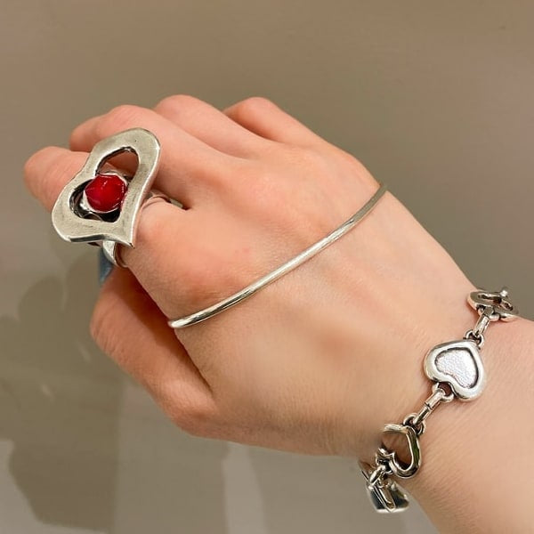 Otro Accesorio 西班牙手工飾物 - Heart Crystal Ring [NEW ITEM!店主自留大推薦! 可自行調節大小]