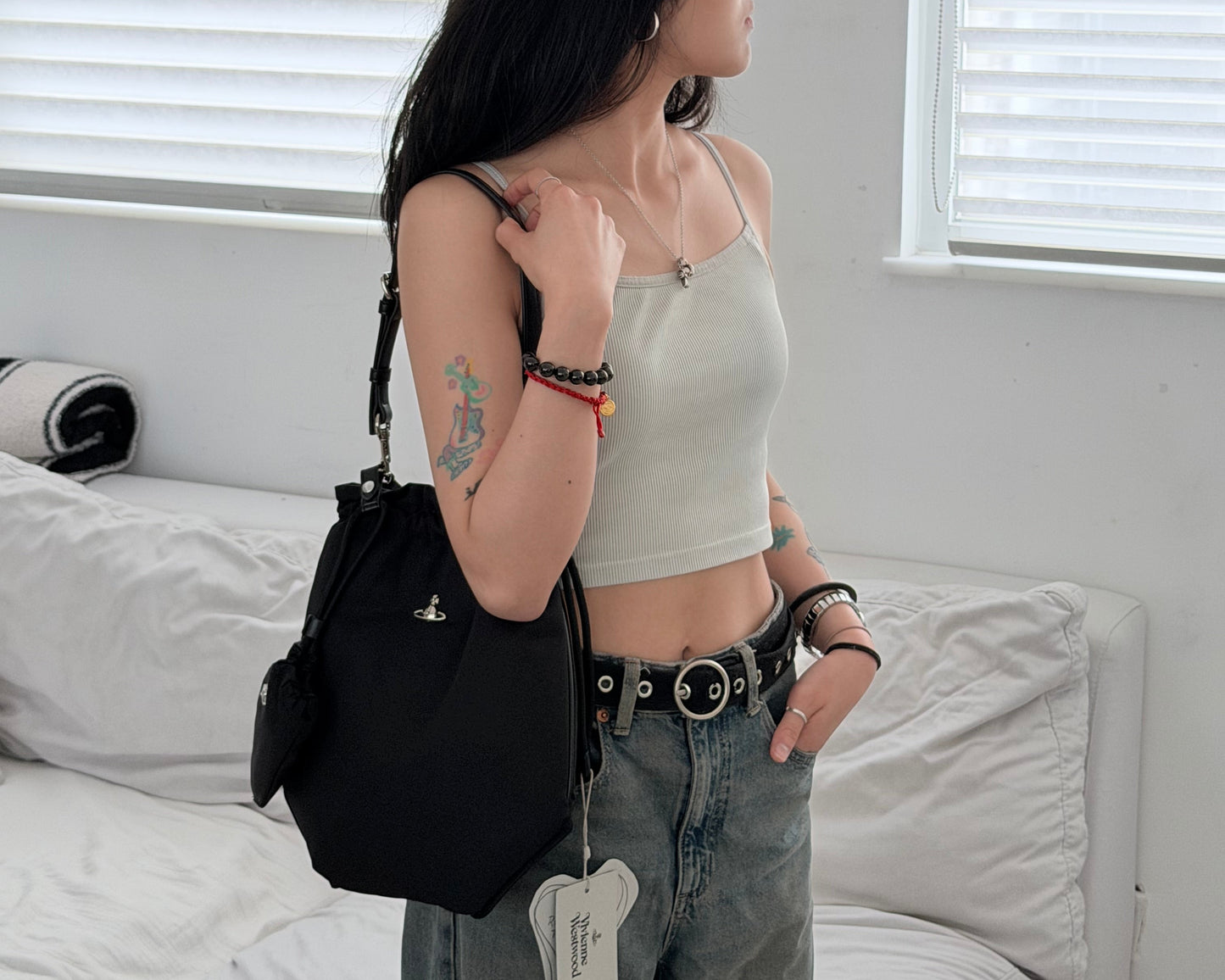 Vivienne Westwood Drawstring Shoulder Bag 尼龍束繩袋 [超大容量耐用袋款]