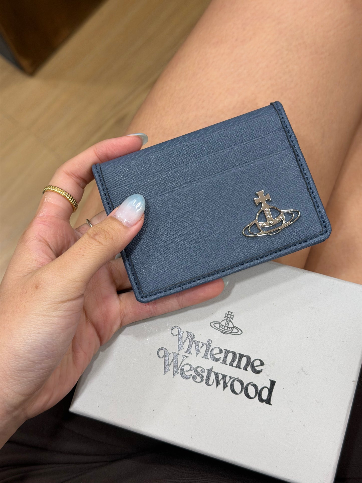 Vivienne Westwood Bifold Cardholder 限定灰藍十字紋 [平面銀色2D Logo 最新上架!]