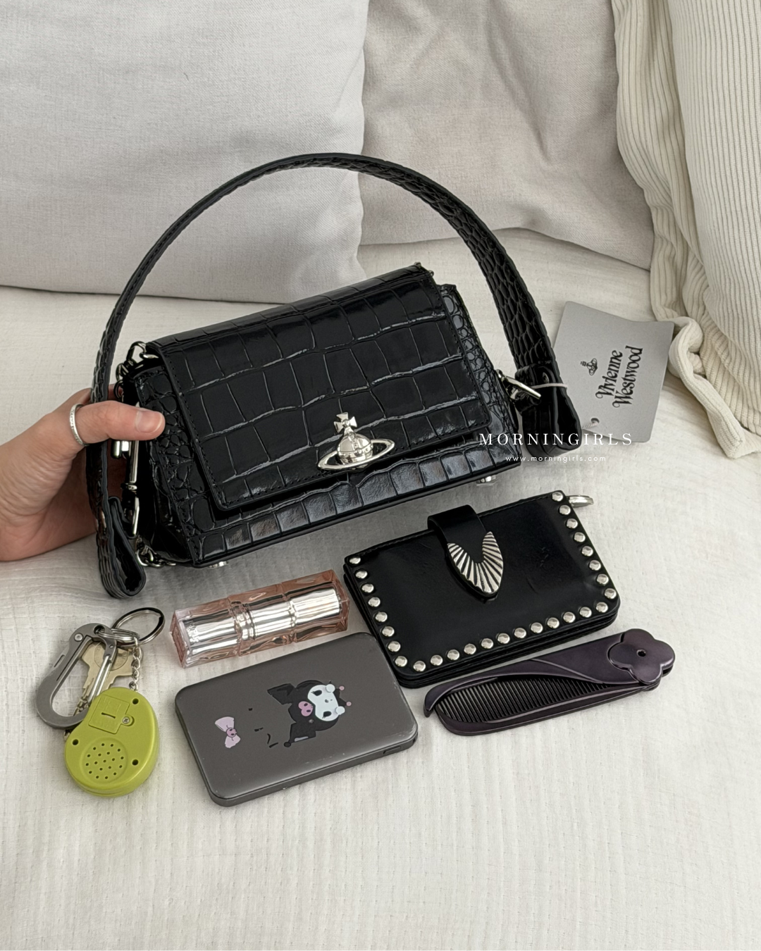 Vivienne Westwood Hazel Handbag 黑色鱷魚皮 [SMALL新版大折扣中! 直減HK$1000! 新舊版LOGO同時發售中!]