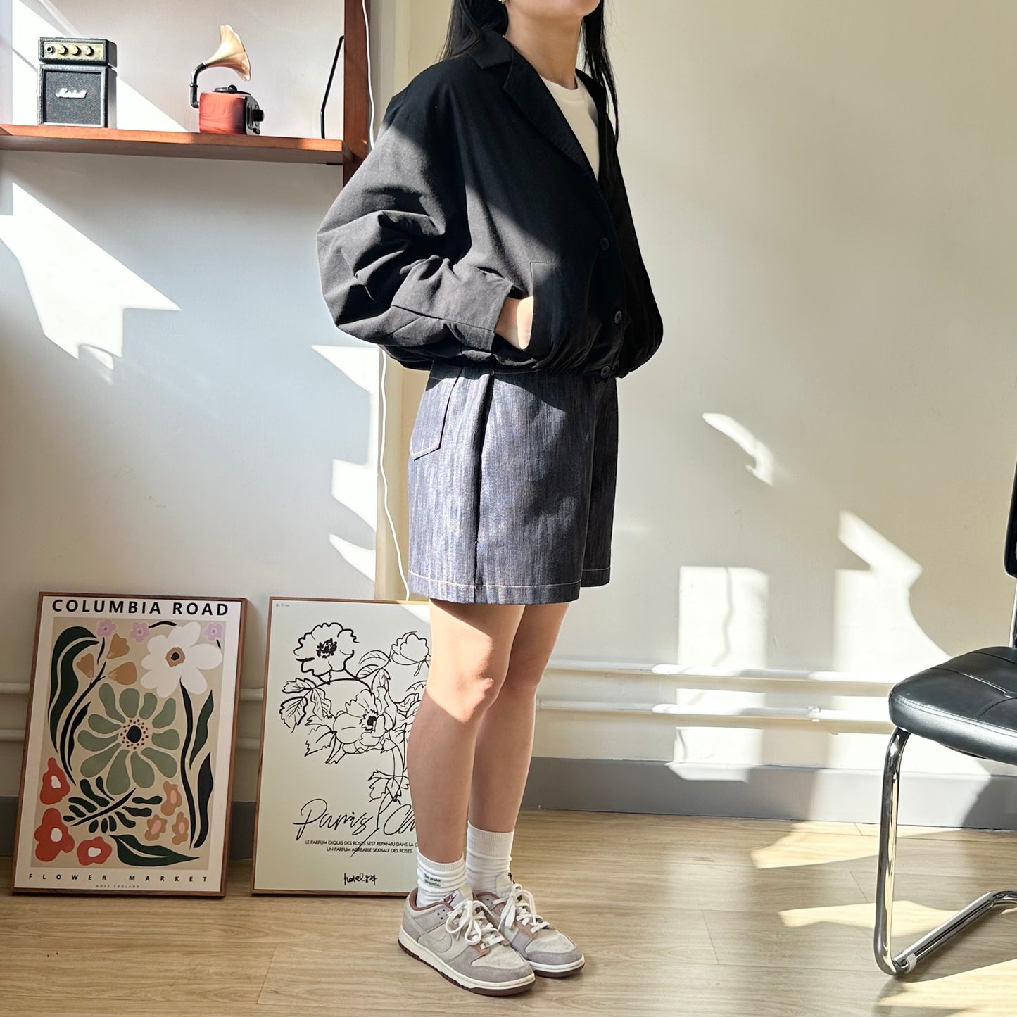 棉麻束腰短外套 [門市搬遷清貨限時優惠$249!]