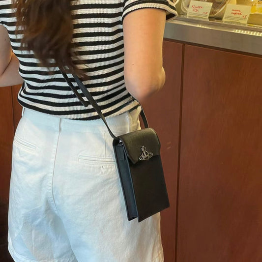 Vivienne Westwood Phone Bag 黑色十字紋