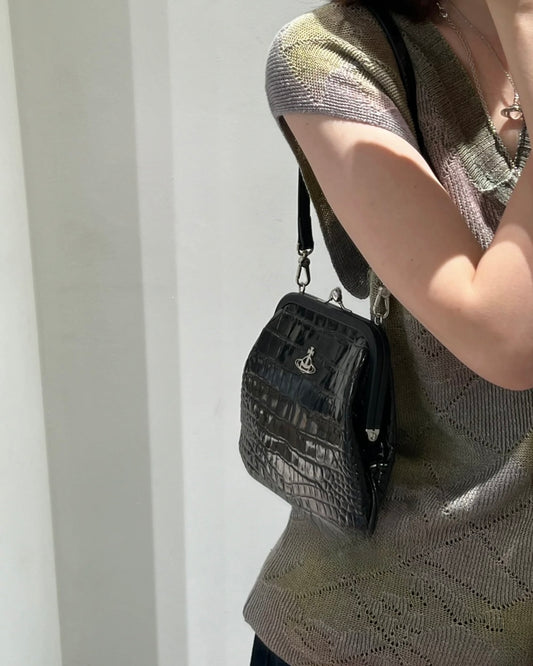 Vivienne Westwood Vivienne's Clutch Bag 黑色鱷魚皮 [雙11折上折 大折扣中!]