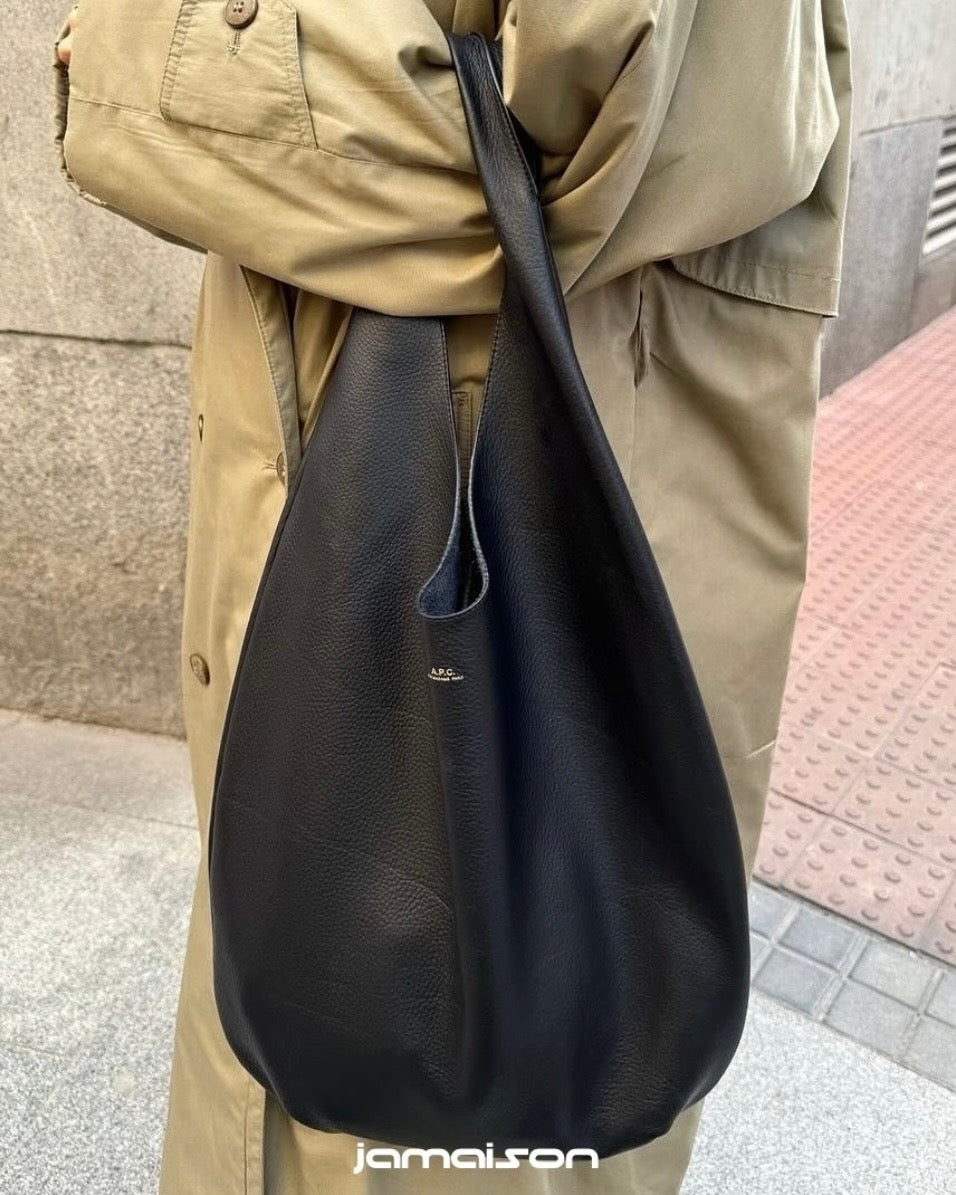 A.P.C. Le Neige Tote Bag 100%真牛皮［橄欖綠大折扣中! 極難補貨!］