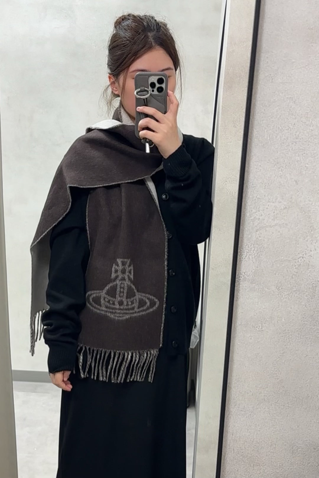 Vivienne Westwood Double ORB Logo Scarf (100% wool) [黑色啡色超熱賣! 日本版 意大利製!]