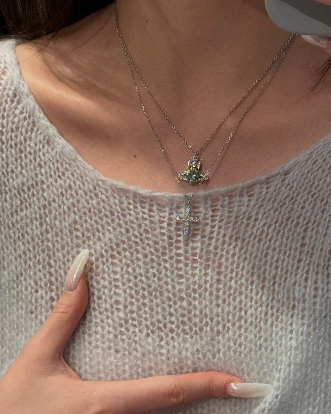 Vivienne Westwood Ariella Necklace 閃鑽愛心 最新春夏限定薄荷綠 滿滿的清新感［最新上架頸鏈耳環手鏈全套現貨供應中］