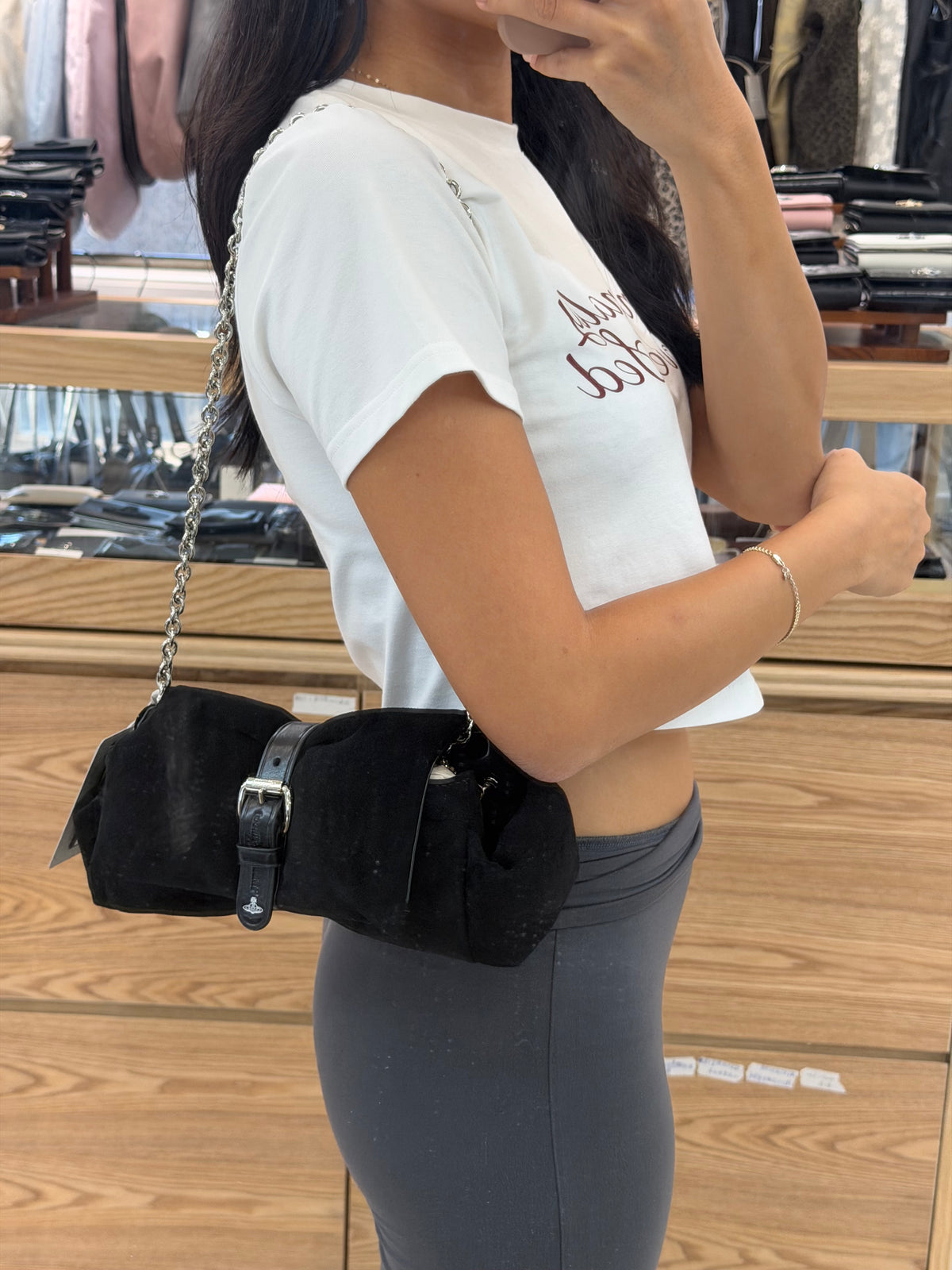 Vivienne Westwood Hazel Treasure 鐵鏈蝴蝶結袋 [秋冬限定猄皮黑]