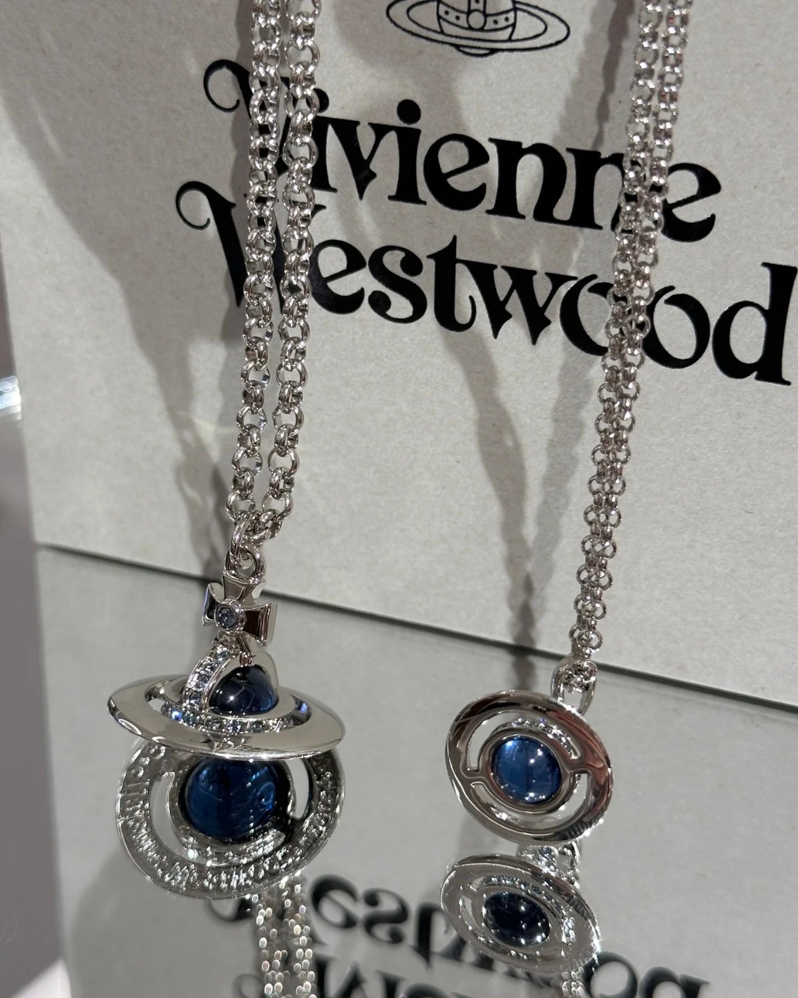 Vivienne Westwood ORB Pendant Crystal Necklace 牛仔藍 [男裝長鏈!]