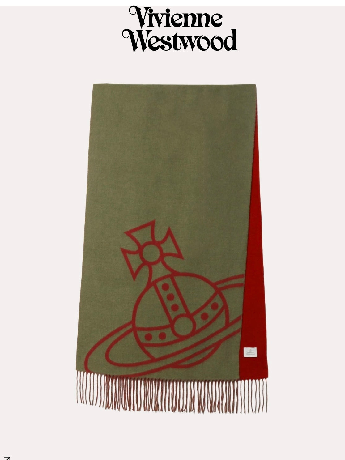 Vivienne Westwood Reversible ORB Logo Scarf 大尺寸雙面頸巾 (100%羊毛) [日本限定! 已停產最後現貨]