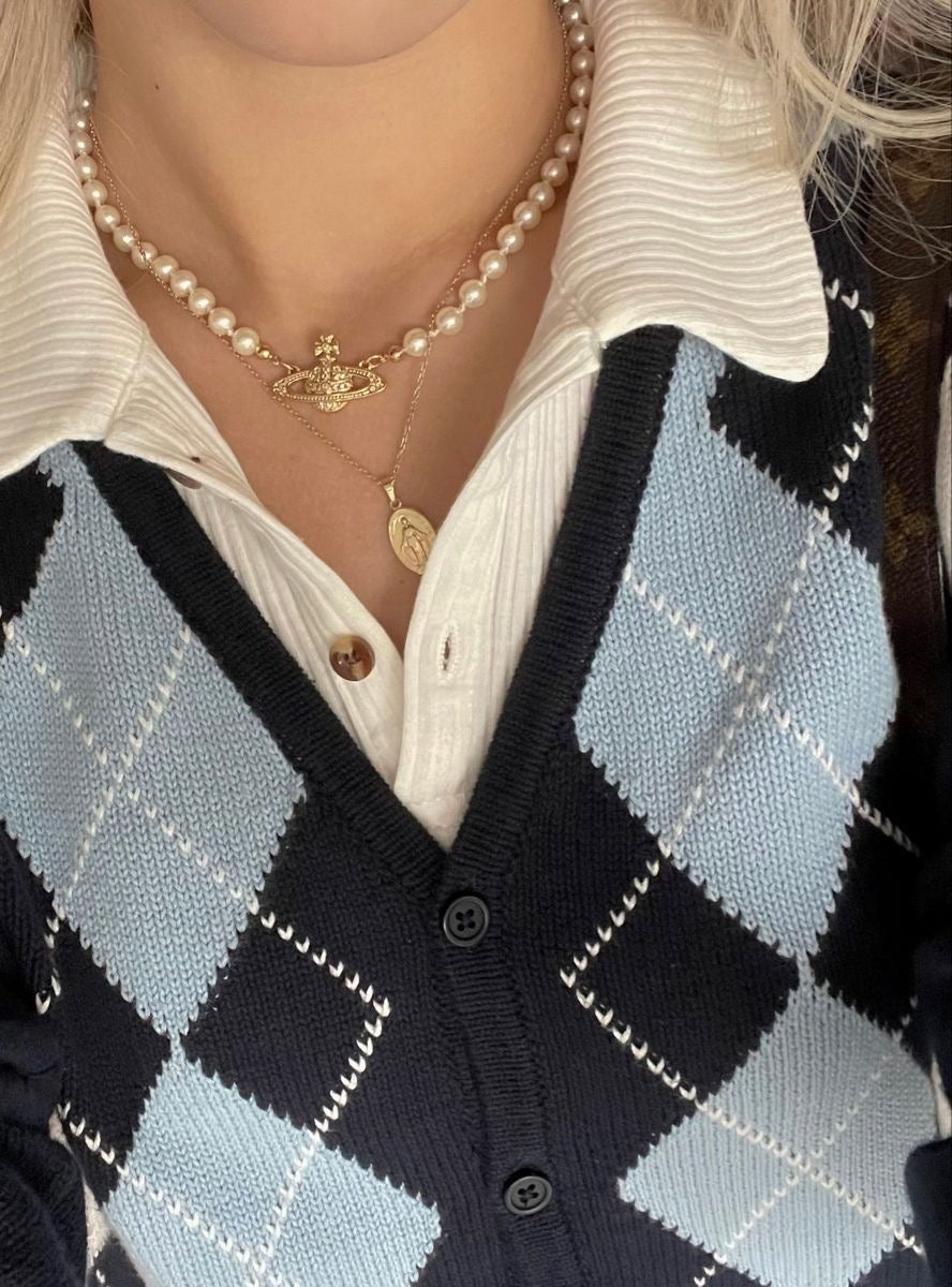 Vivienne Westwood Mini Bas Relief Pearl Choker [銀色重新補貨!]