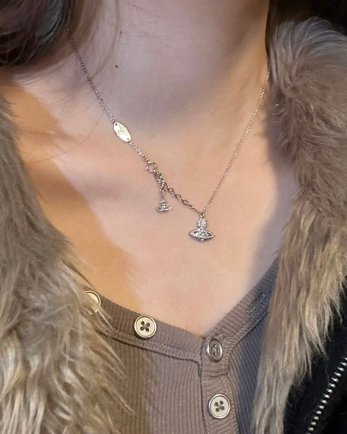 Vivienne Westwood Narcissa Pendant 925純銀防敏雪花閃鑽 [提前感恩節優惠中 聖誕感系列]