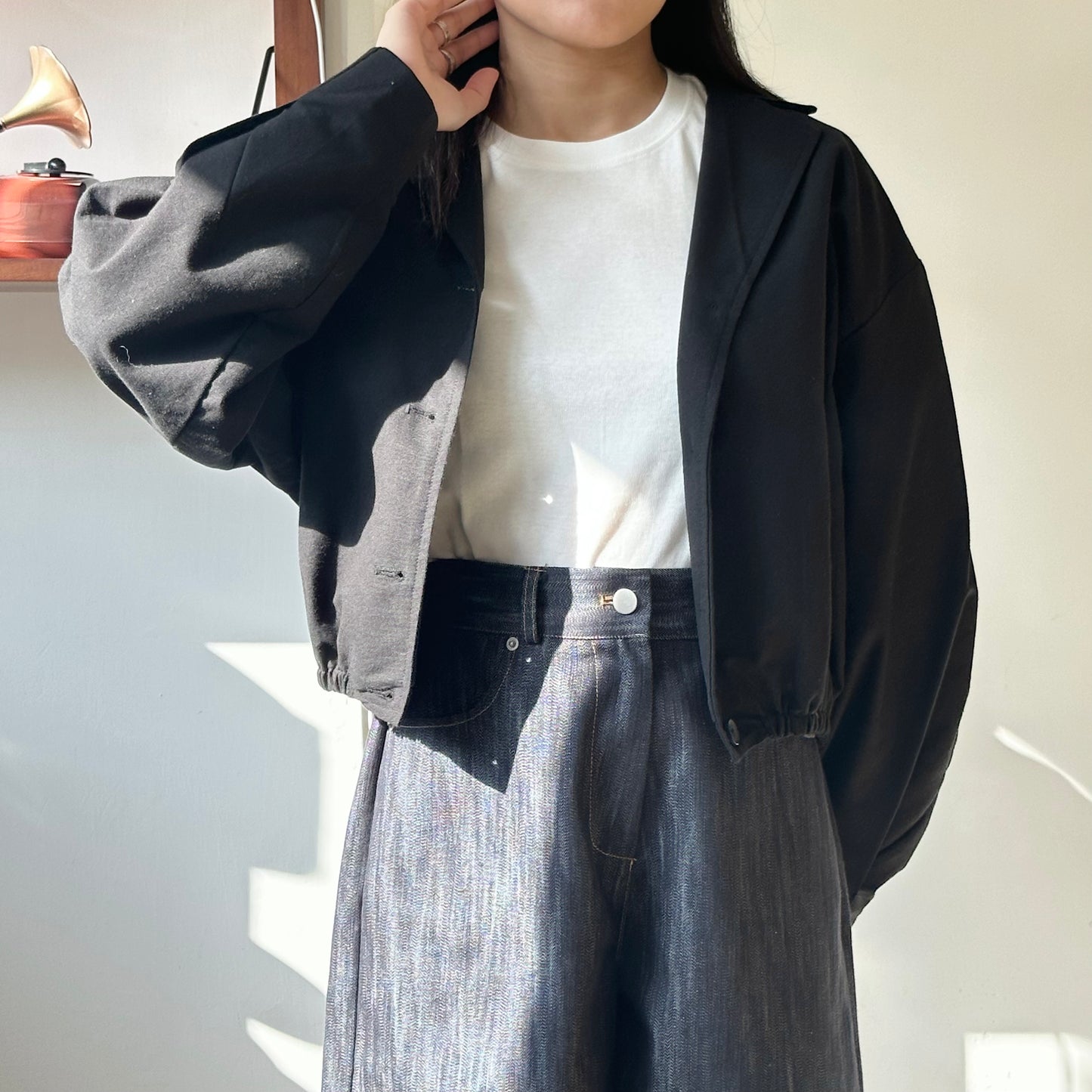 棉麻束腰短外套 [門市搬遷清貨限時優惠$249!]