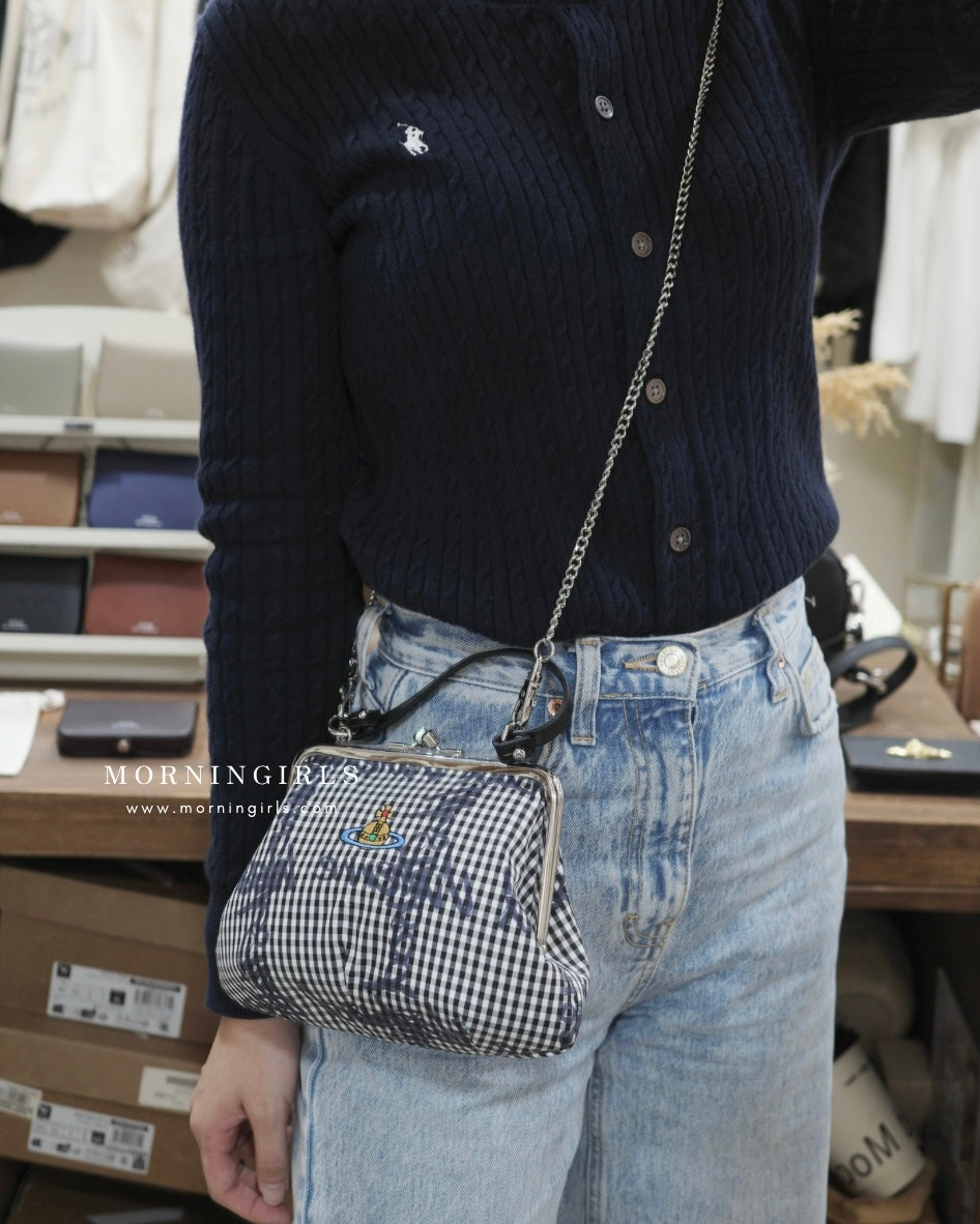 Vivienne Westwood Granny Frame Purse 經典餃子袋 SS25春季最新藍白格