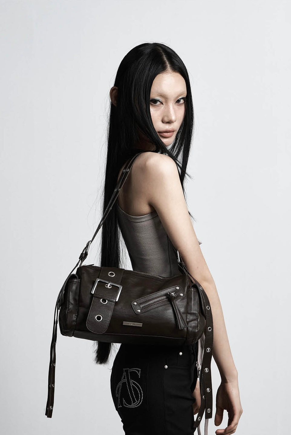 韓國選物🇰🇷Asur Big Buckle Belt Shoulder Bag 大皮帶扣腋下袋［超有個性型格袋款 肩帶可自由調教長度］