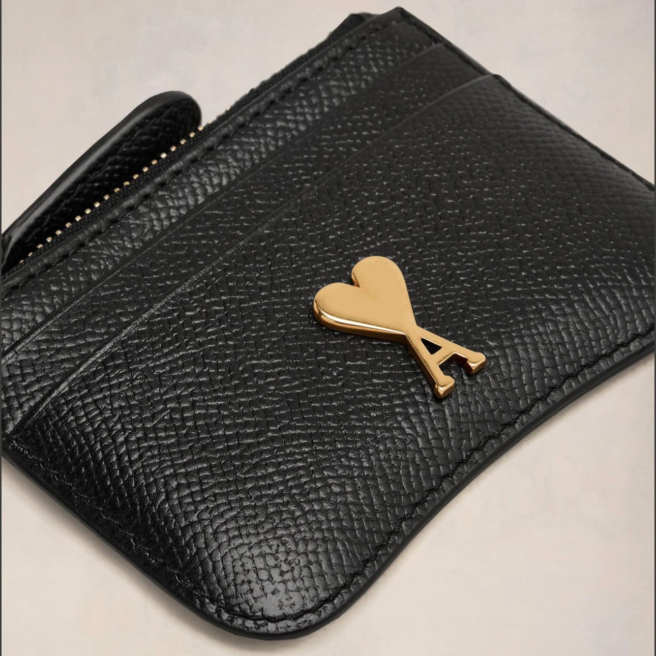 Ami Paris Paris Zipped Cardholder 荔枝皮