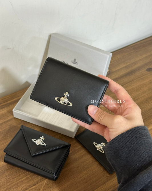 Vivienne Westwood 兩摺相位 Bifold Cardholder 黑銀小牛皮 [已停產完售下架!]