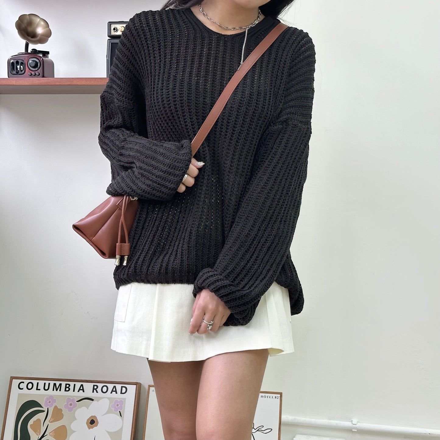 超寬鬆連帽粗針織上衣［小個子可當OPS!］[門市搬遷清貨限時優惠$199!]