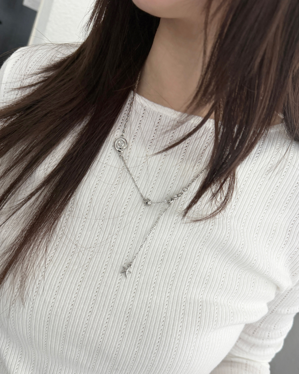 韓國選物🇰🇷 Grumpy Stuff Star Shell Drop Necklace